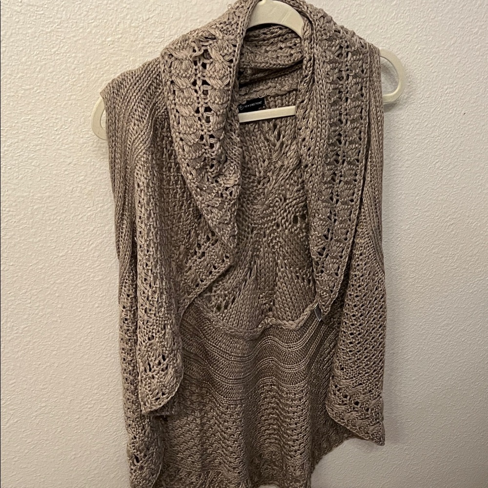 New Directions Tan Knit Women's Poncho